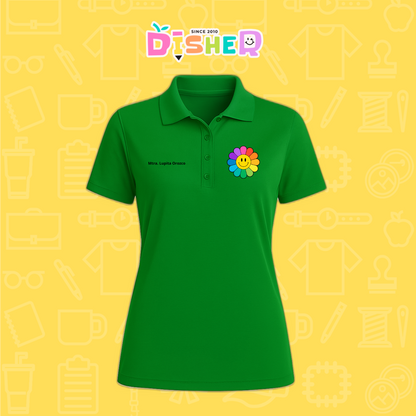 PBD-D-018: Polo Bordada Dry Fit Dama I Flor de colores