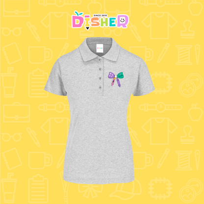 PBY-D-0044: Polo Bordada 50/50 Dama I Moño crayolitas
