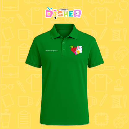 PBD-C-0088: Polo Bordada Dry Fit Caballero I Útiles manzana lápiz