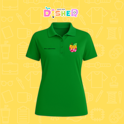 PBD-D-012: Polo Bordada Dry Fit Dama I Manzana moño