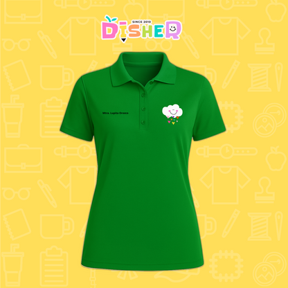 PBD-D-022: Polo Bordada Dry Fit Dama I Nube corazones