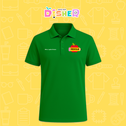 PBD-C-0084: Polo Bordada Dry Fit Caballero I Manzana preescolar