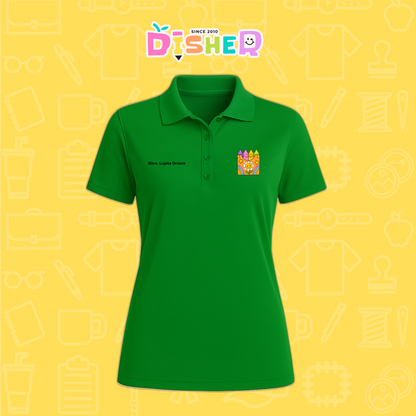 PBD-D-015: Polo Bordada Dry Fit Dama I Crayones flor