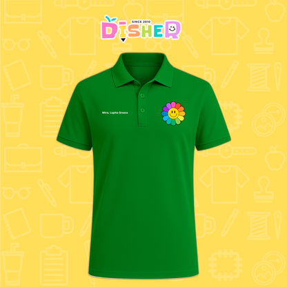 PBD-C-0018: Polo Bordada Dry Fit Caballero I Flor de colores