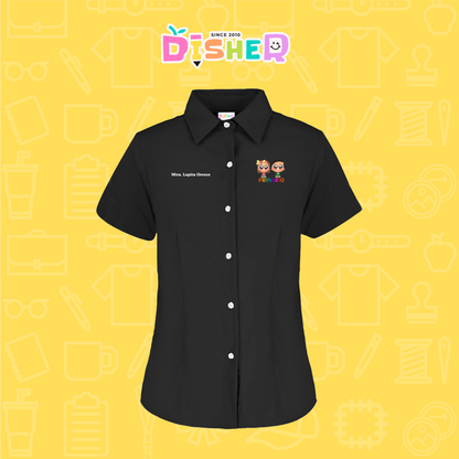 CBGC-D-003: Camisa Bordada Gabardina Manga Corta Dama  I Starcitos primaria