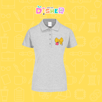 PBY-D-0011: Polo Bordada 50/50 Dama I Moño lápiz amarillo