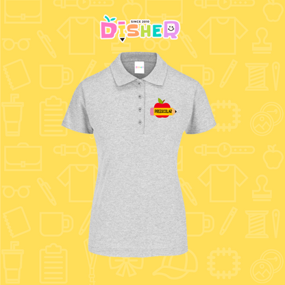 PBY-D-0084: Polo Bordada 50/50 Dama I Manzana preescolar