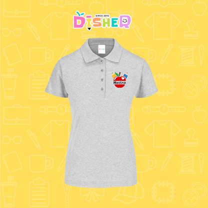 PBY-D-0091: Polo Bordada 50/50 Dama I Manzana lápices
