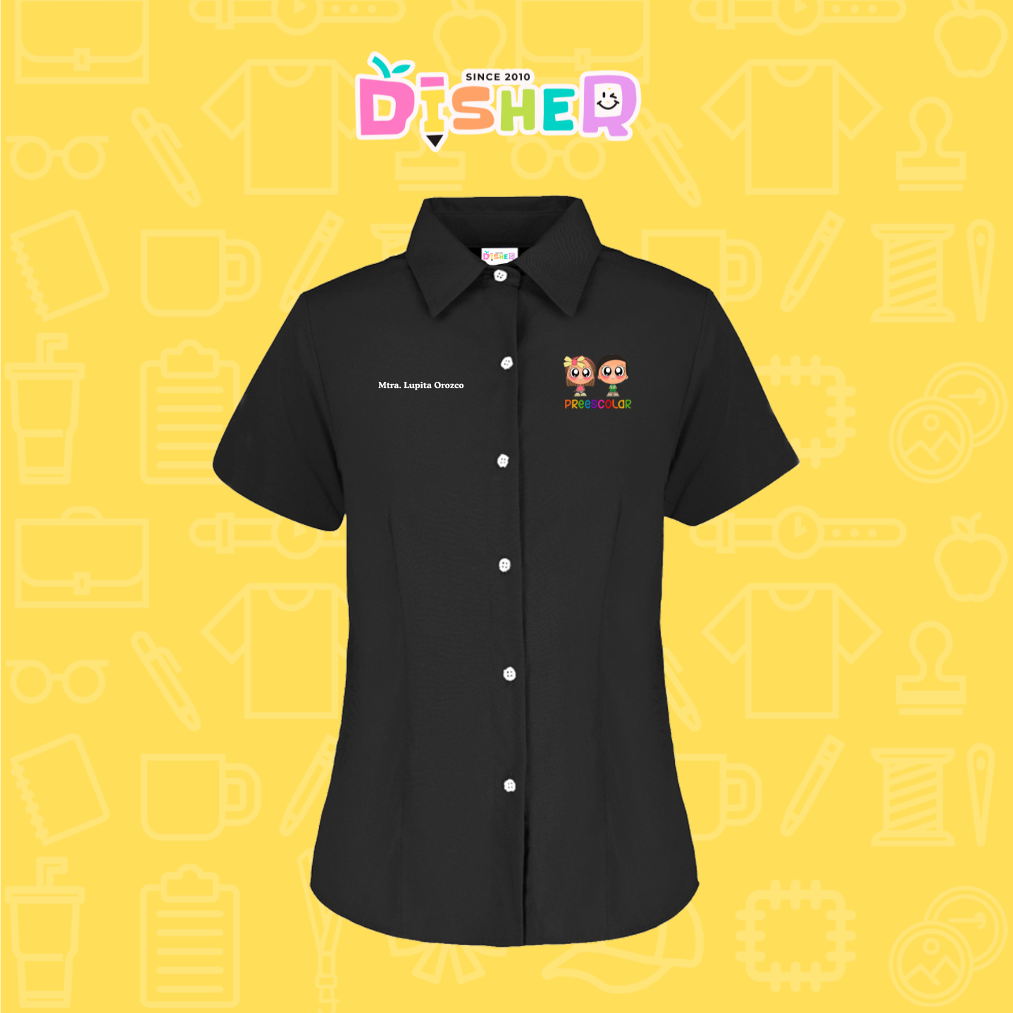 CBGC-D-002 Camisa Bordada Gabardina Manga Corta Dama  I Starcitos preescolar