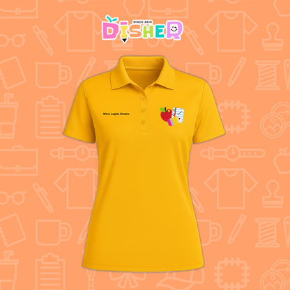 PBD-D-088: Polo Bordada Dry Fit Dama I Útiles manzana lápiz