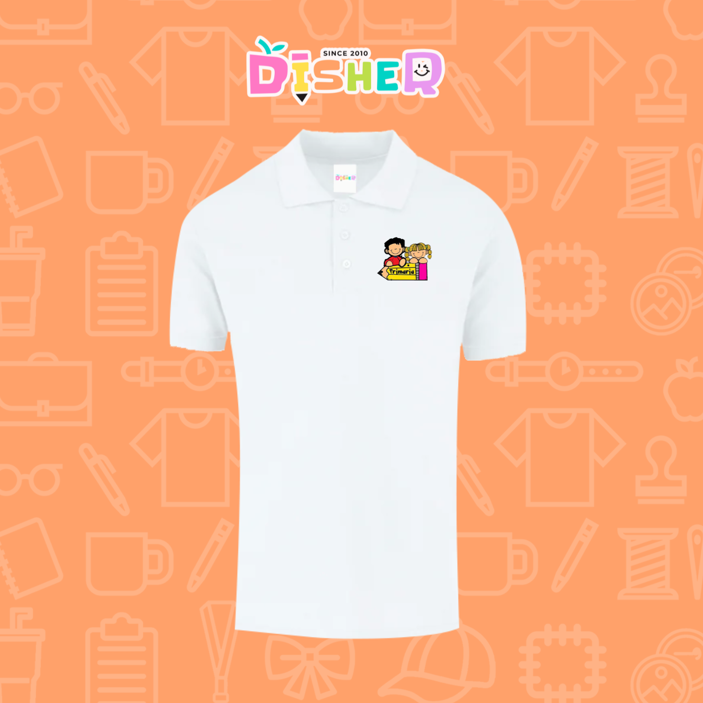 PBY-C-0080: Polo Bordada 50/50 Caballero I Niños primaria