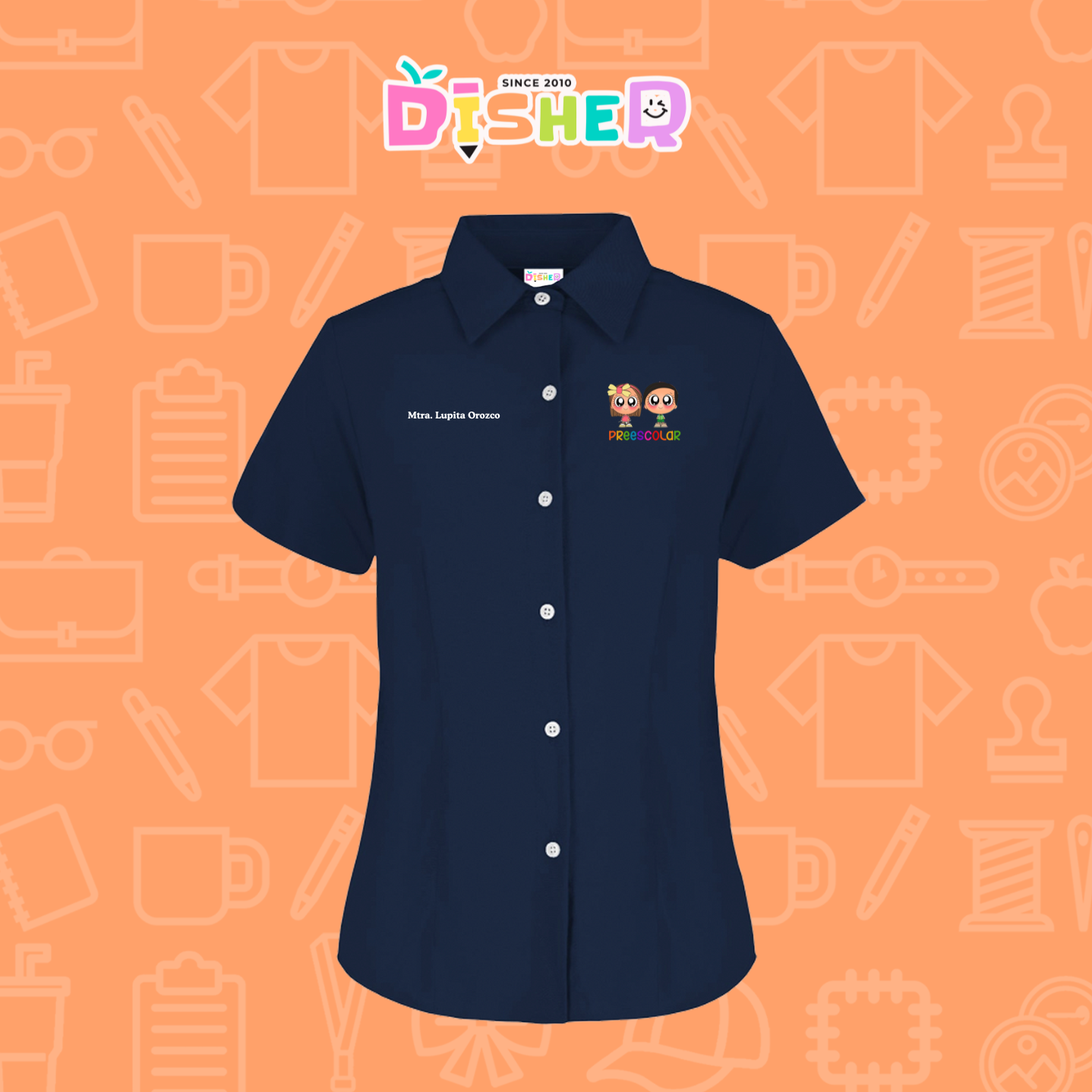 CBGC-D-002 Camisa Bordada Gabardina Manga Corta Dama  I Starcitos preescolar