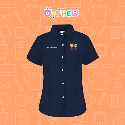 CBGC-D-003: Camisa Bordada Gabardina Manga Corta Dama  I Starcitos primaria