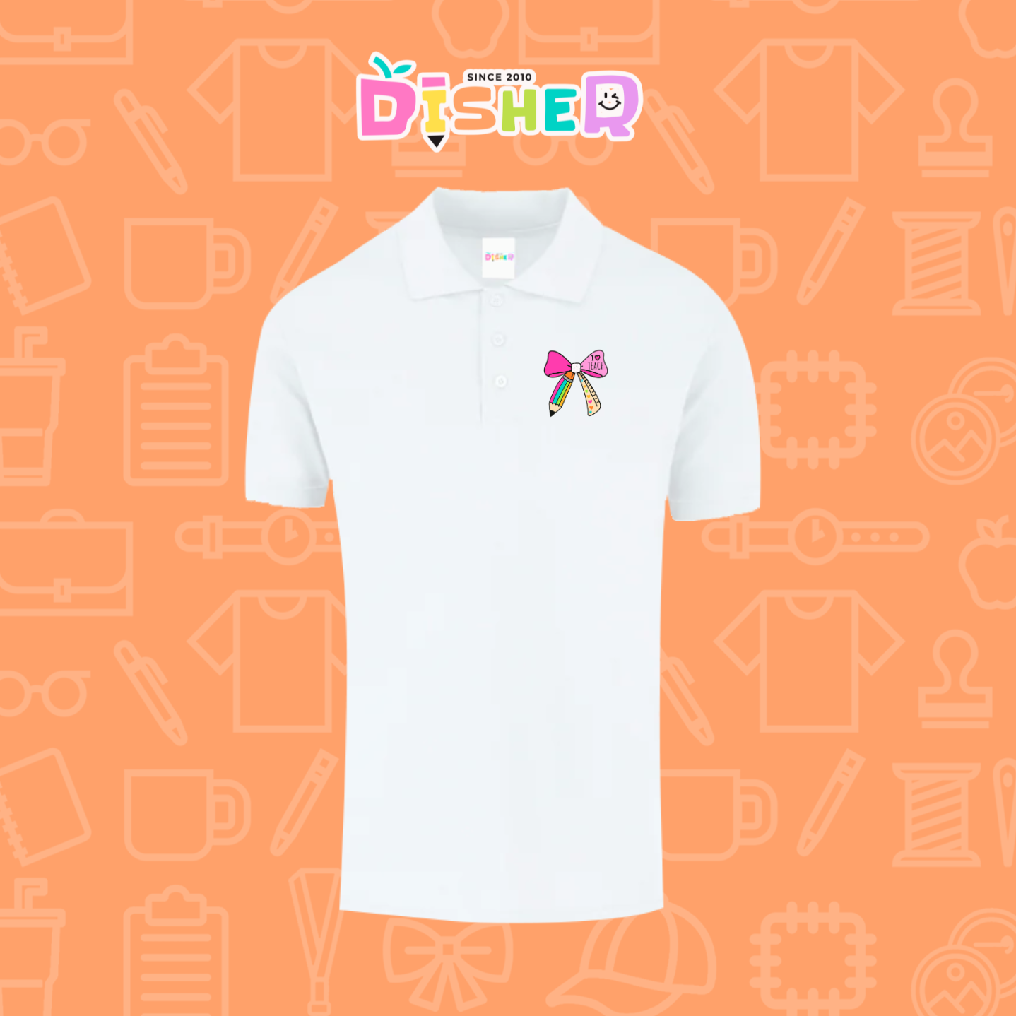 PBY-C-0040: Polo Bordada 50/50 Caballero I Moño arcoíris