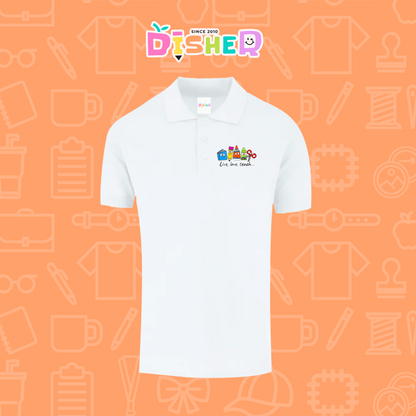 PBY-C-0064: Polo Bordada 50/50 Caballero I Útiles felices