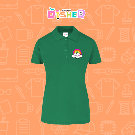 PBY-D-0017: Polo Bordada 50/50 Dama I Nube arcoíris