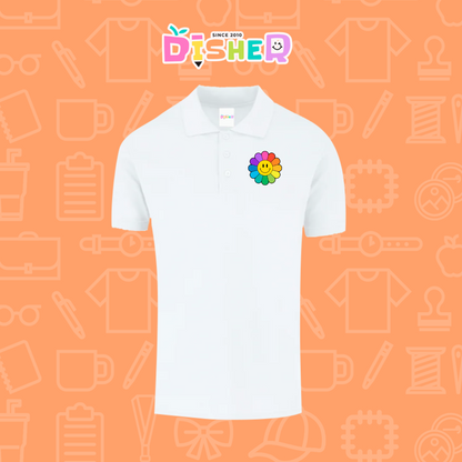 PBY-C-0018: Polo Bordada 50/50 Caballero I Flor de colores