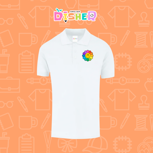 PBY-C-0018: Polo Bordada 50/50 Caballero I Flor de colores