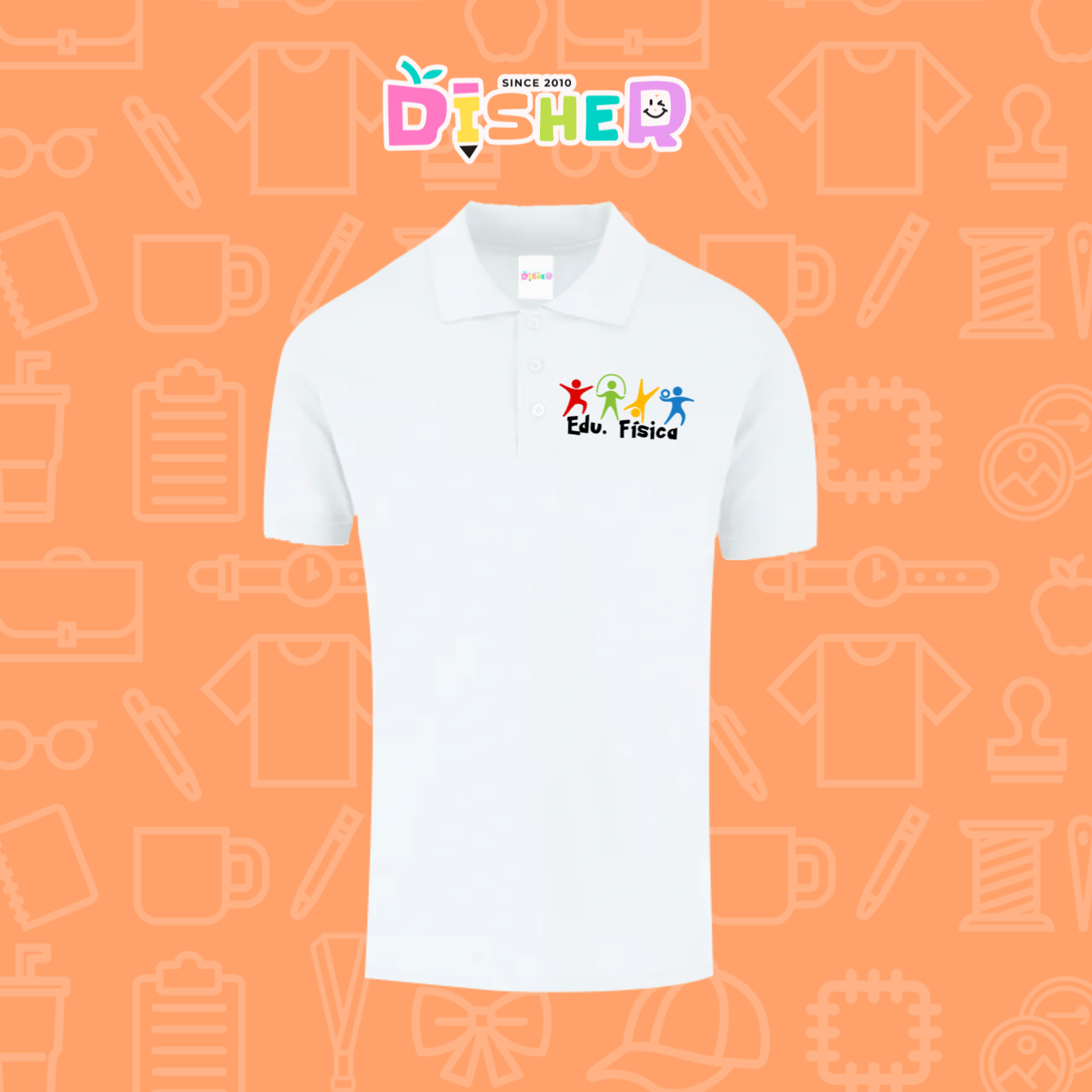 PBY-C-0090: Polo Bordada 50/50 Caballero I Educación física