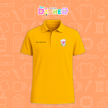 PBD-C-0041: Polo Bordada Dry Fit Caballero I Cafe flores