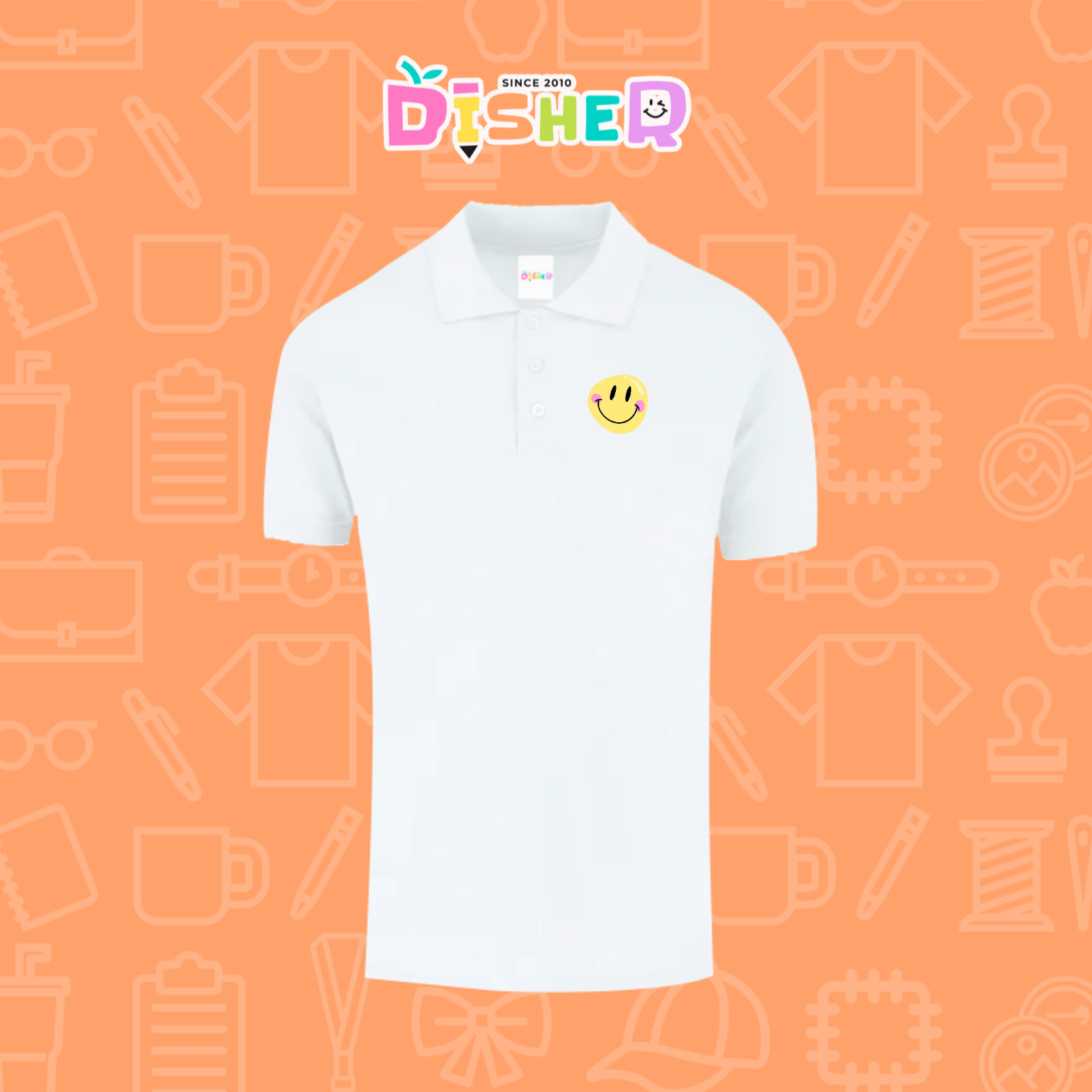 PBY-C-0021: Polo Bordada 50/50 Caballero I Happy face