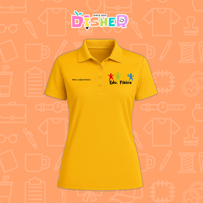 PBD-D-090: Polo Bordada Dry Fit Dama I Educación física