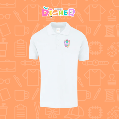 PBY-C-0007: Polo Bordada 50/50 Caballero I Lápices moñitos