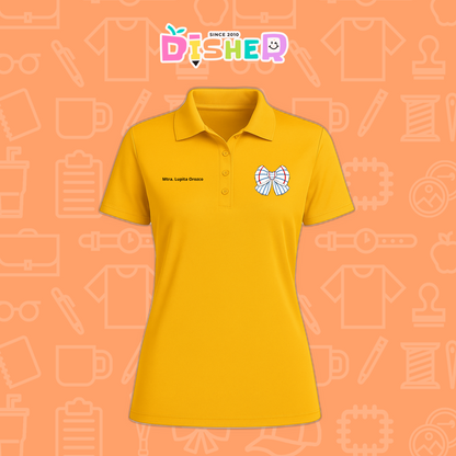 PBD-D-010 : Polo Bordada Dry Fit Dama I Moño rayas papel