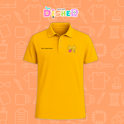 PBD-C-0011: Polo Bordada Dry Fit Caballero I Moño lápiz amarillo