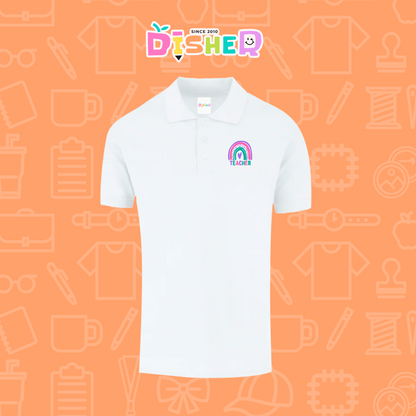PBY-C-0086: Polo Bordada 50/50 Caballero I Teacher rainbow