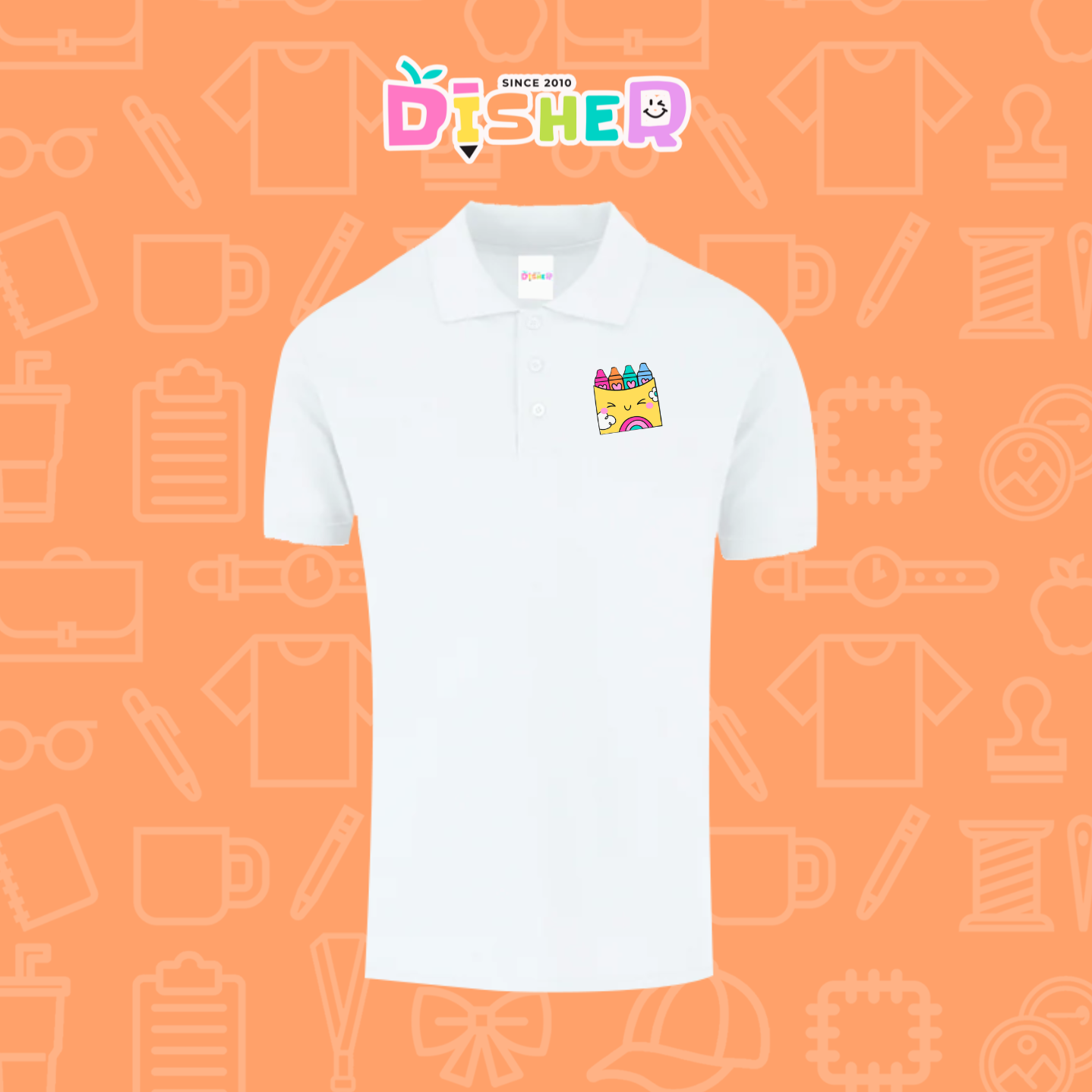 PBY-C-0054: Polo Bordada 50/50 Caballero I Cajita sonriente