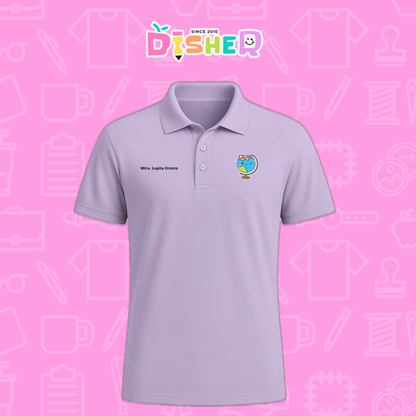 PBD-C-0038: Polo Bordada Dry Fit Caballero I Mundo con flores
