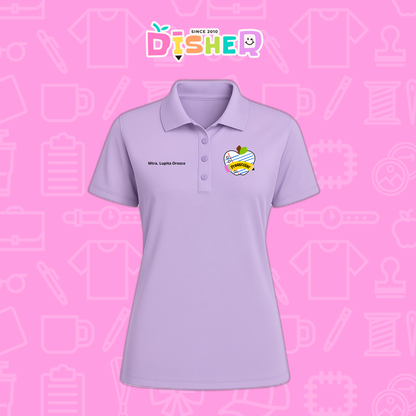 PBD-D-092: Polo Bordada Dry Fit Dama I Corazón papel preescolar