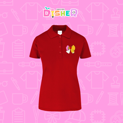 PBY-D-0005: Polo Bordada 50/50 Dama I Moño lápiz hoja