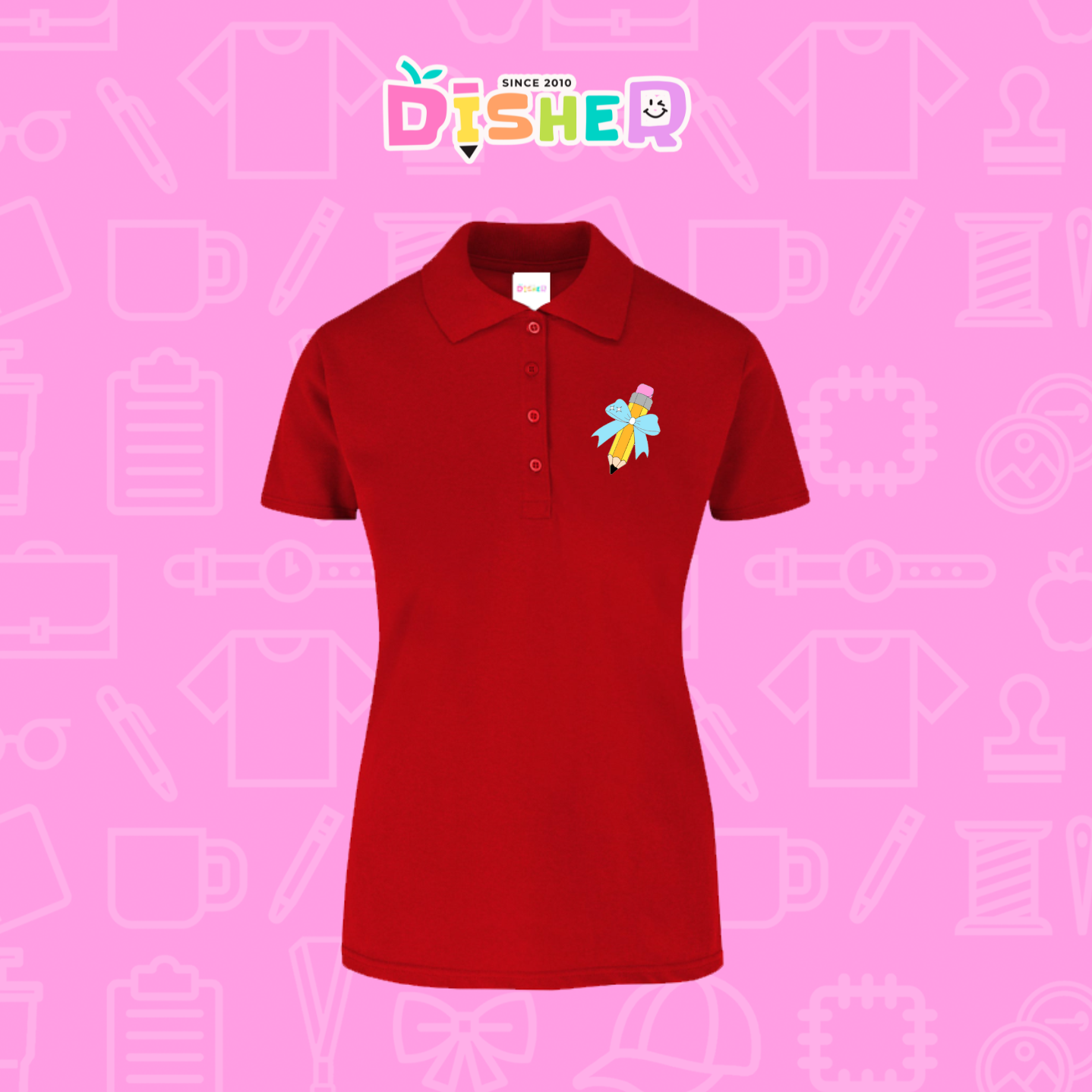 PBY-D-0049: Polo Bordada 50/50 Dama I Lápiz moño