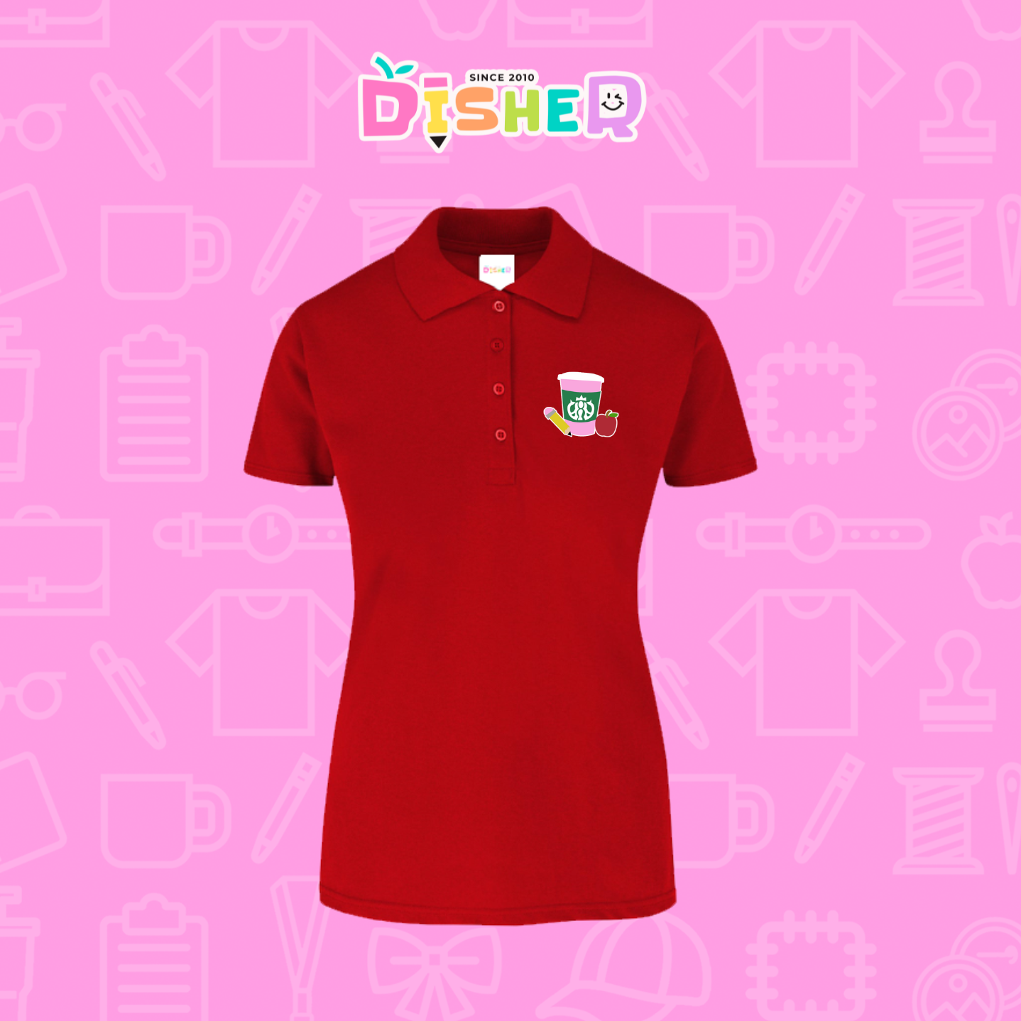 PBY-D-0037: Polo Bordada 50/50 Dama I Teacher starbucks