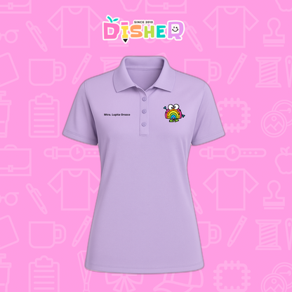 PBD-D-029: Polo Bordada Dry Fit Dama I Arcoíris manitas