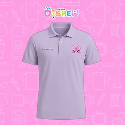 PBD-C-009: Polo Bordada Dry Fit Caballero I Moño rosa clayón