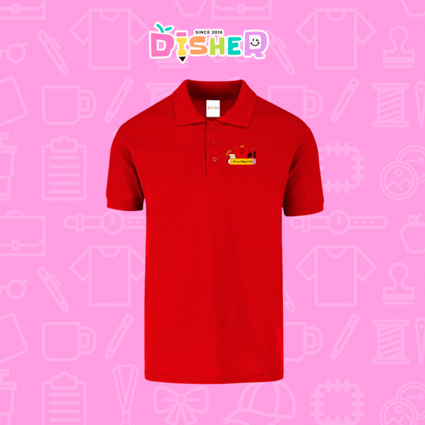 PBY-C-0001: Polo Bordada 50/50 Caballero I Manzana lápiz