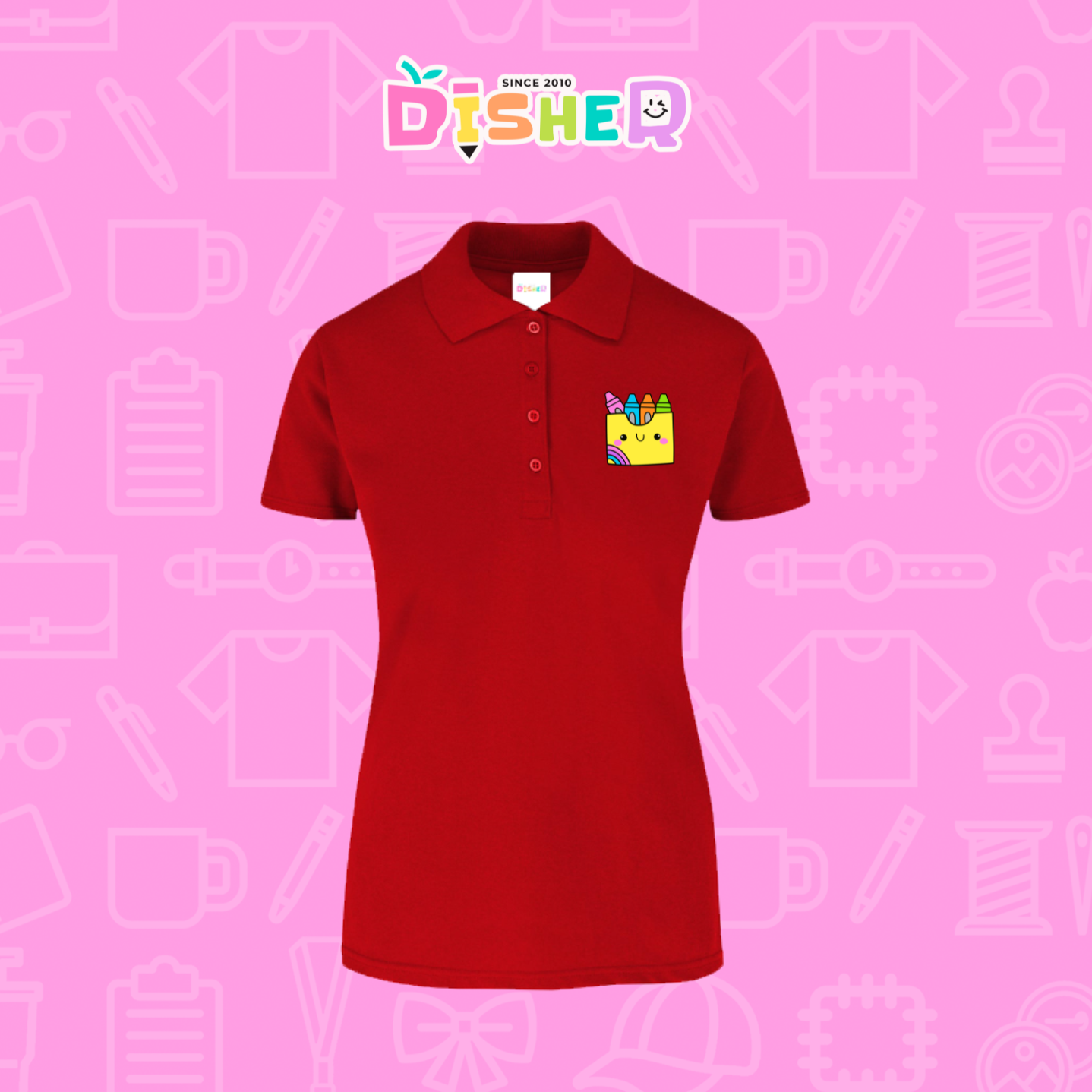 PBY-D-0016: Polo Bordada 50/50 Dama I Cajita crayola