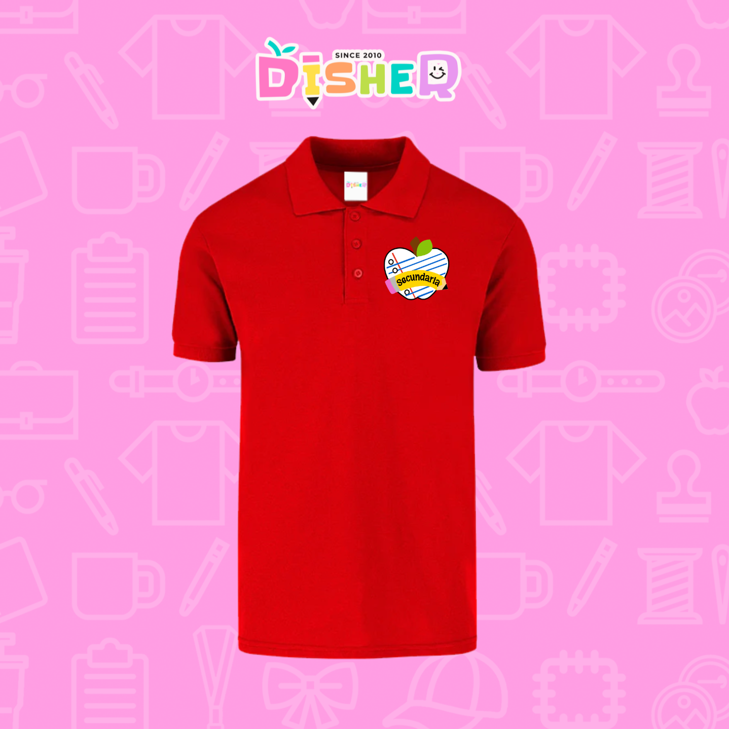 PBY-C-0094: Polo Bordada 50/50 Caballero I Corazón papel secundaria