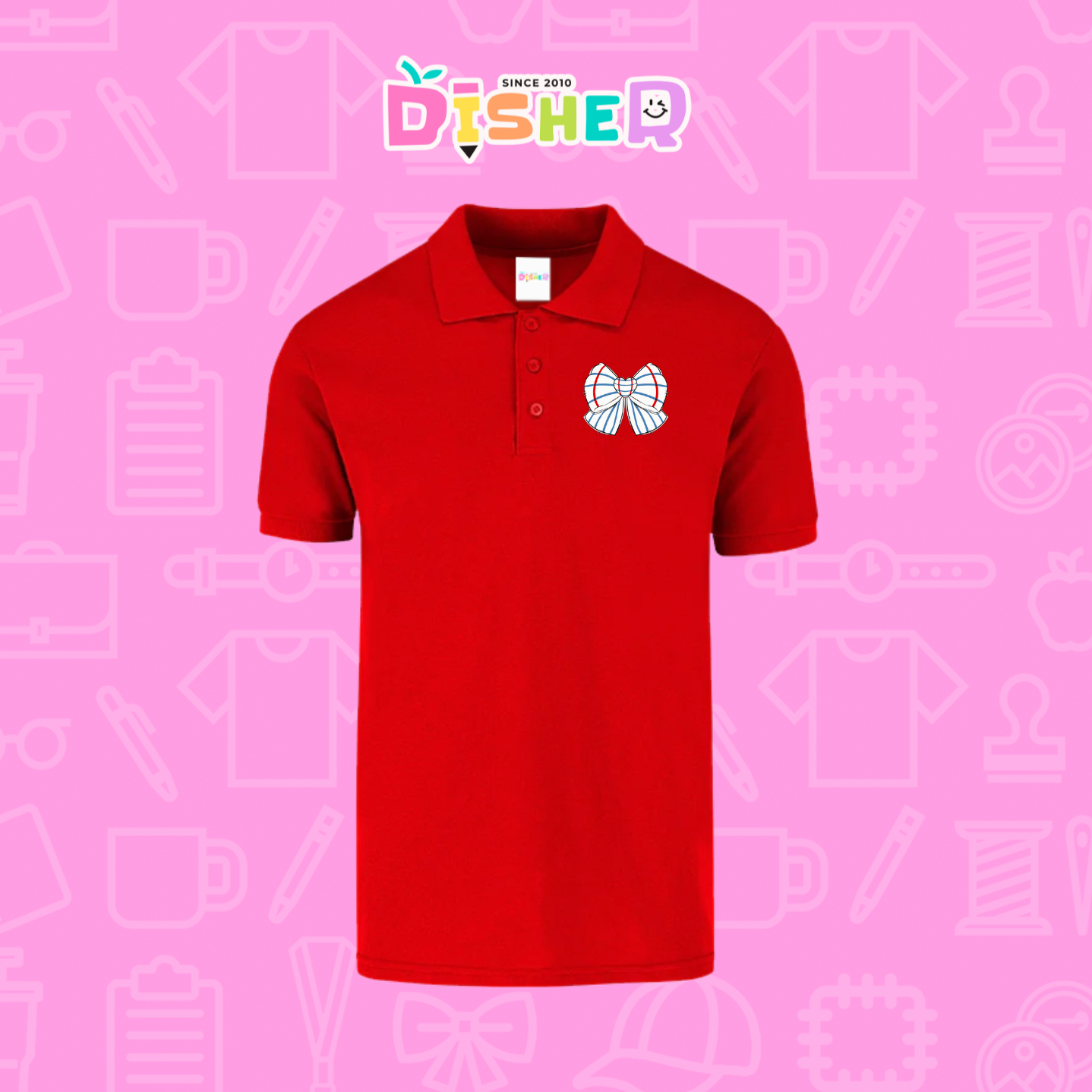 PBY-C-0011: Polo Bordada 50/50 Caballero I Moño lápiz amarillo