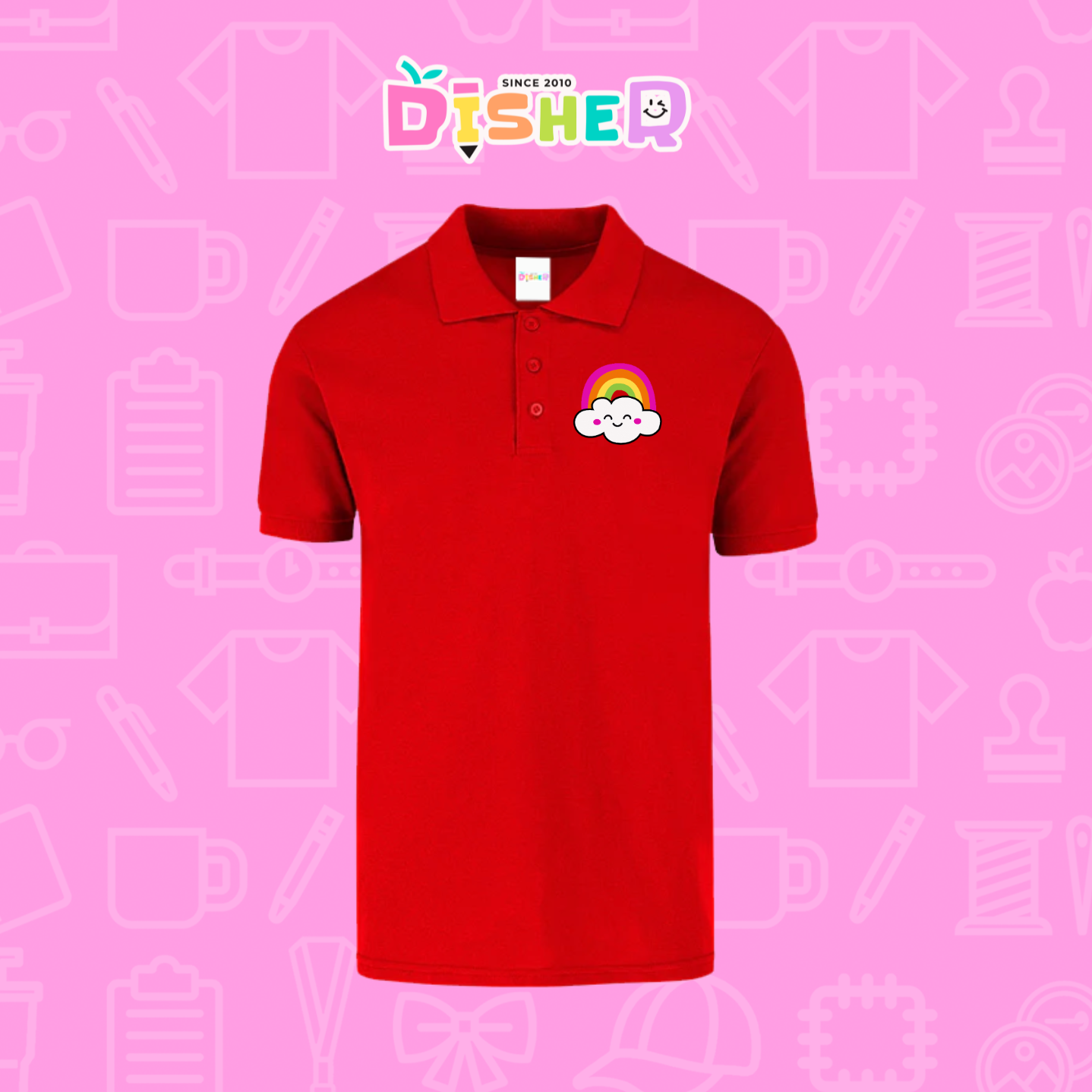 PBY-C-0017: Polo Bordada 50/50 Caballero I Nube Arcoíris