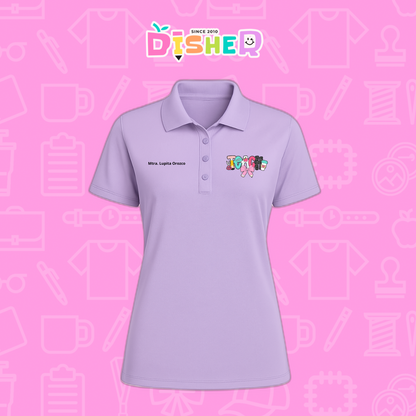 PBD-D-006 : Polo Bordada Dry Fit Dama I Teach Pink