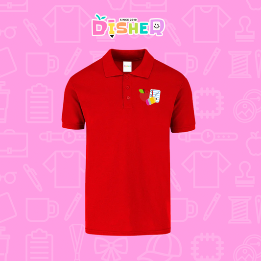 PBY-C-0088: Polo Bordada 50/50 Caballero I Útiles manzana lápiz