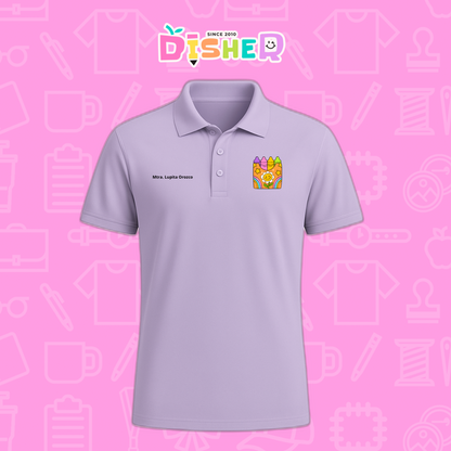 PBD-C-0015: Polo Bordada Dry Fit Caballero I Crayones flor