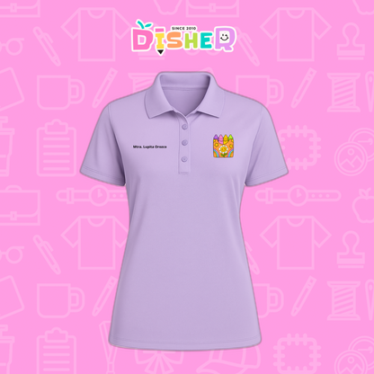 PBD-D-015: Polo Bordada Dry Fit Dama I Crayones flor