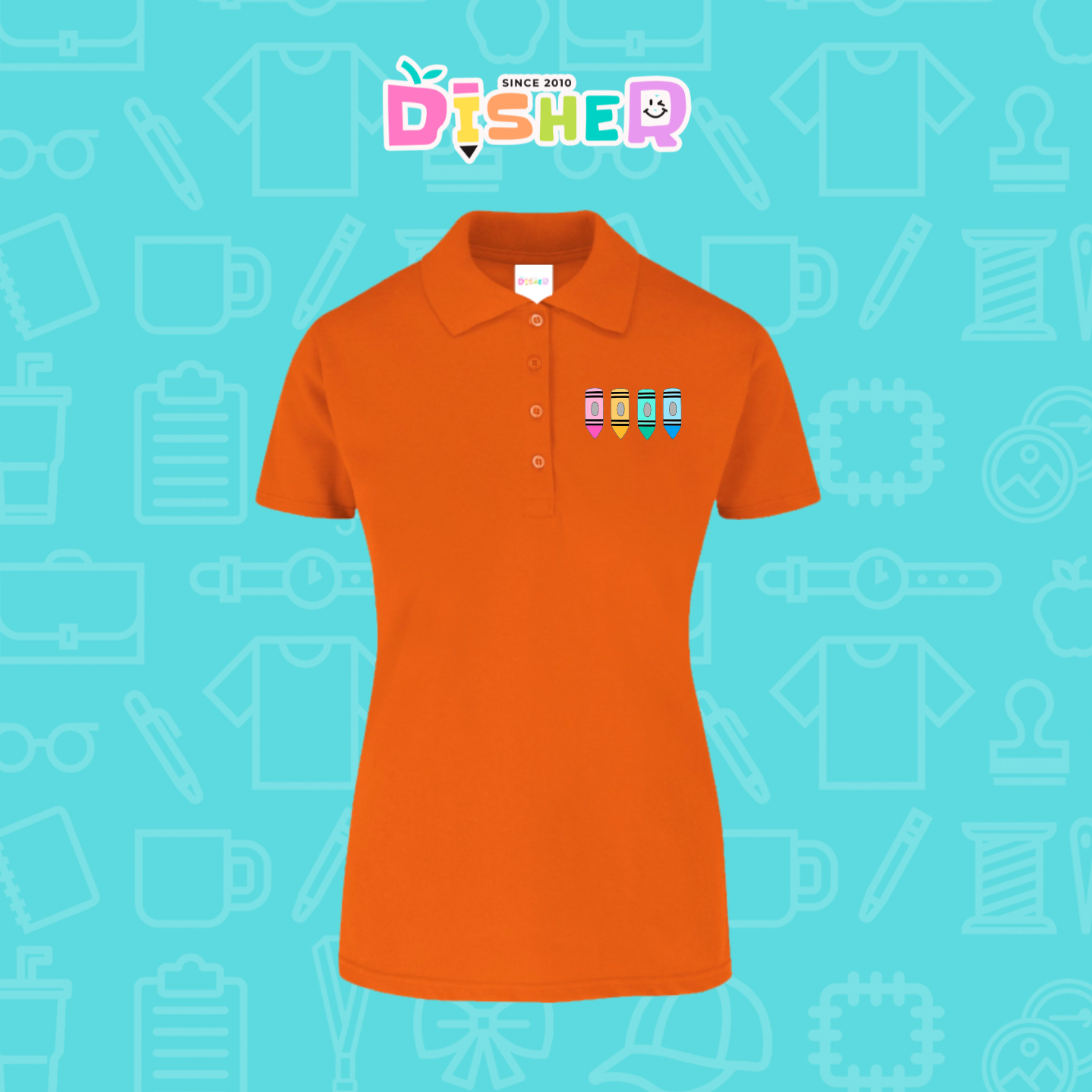 PBY-D-0045: Polo Bordada 50/50 Dama I Crayolitas