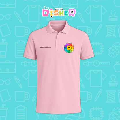 PBD-C-0018: Polo Bordada Dry Fit Caballero I Flor de colores