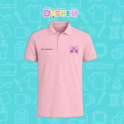 PBD-C-009: Polo Bordada Dry Fit Caballero I Moño rosa clayón